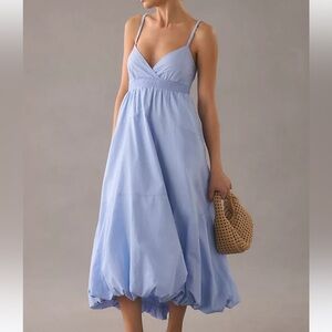 NWT- By Anthropologie V-Neck Tiered Pullover Bubble-Hem Dress Large